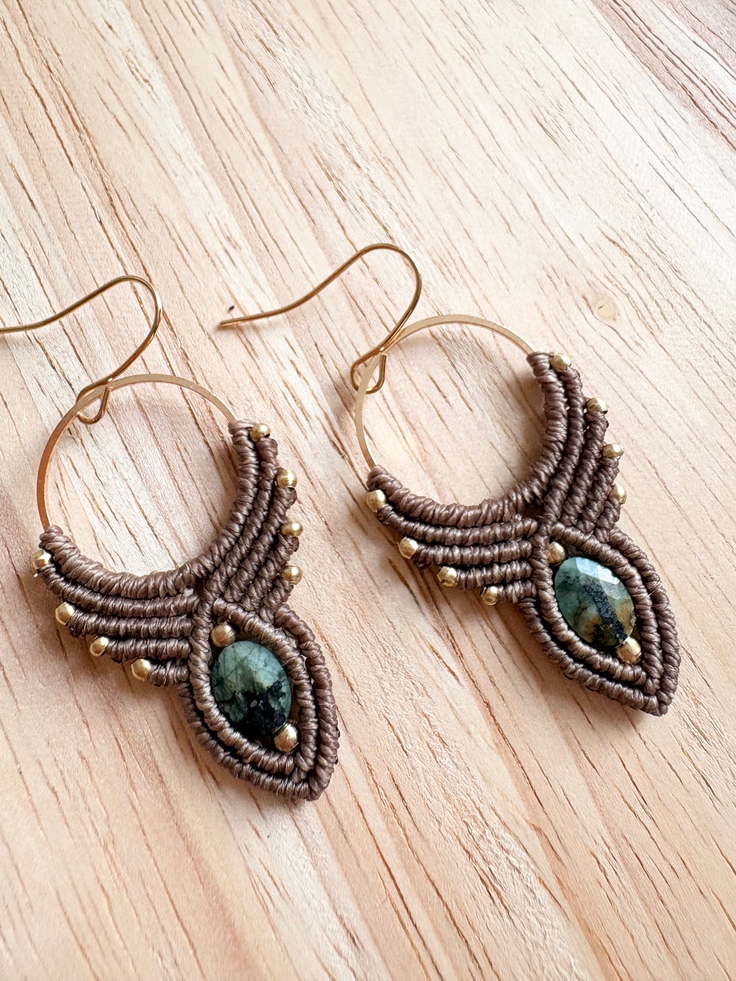 Macramé Oorbellen Afrikaanse Turkoois