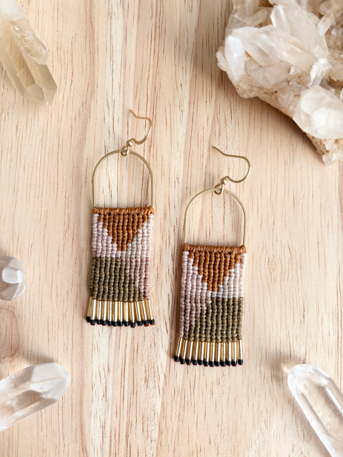 Miyuki macramé kleedje - oorbellen
