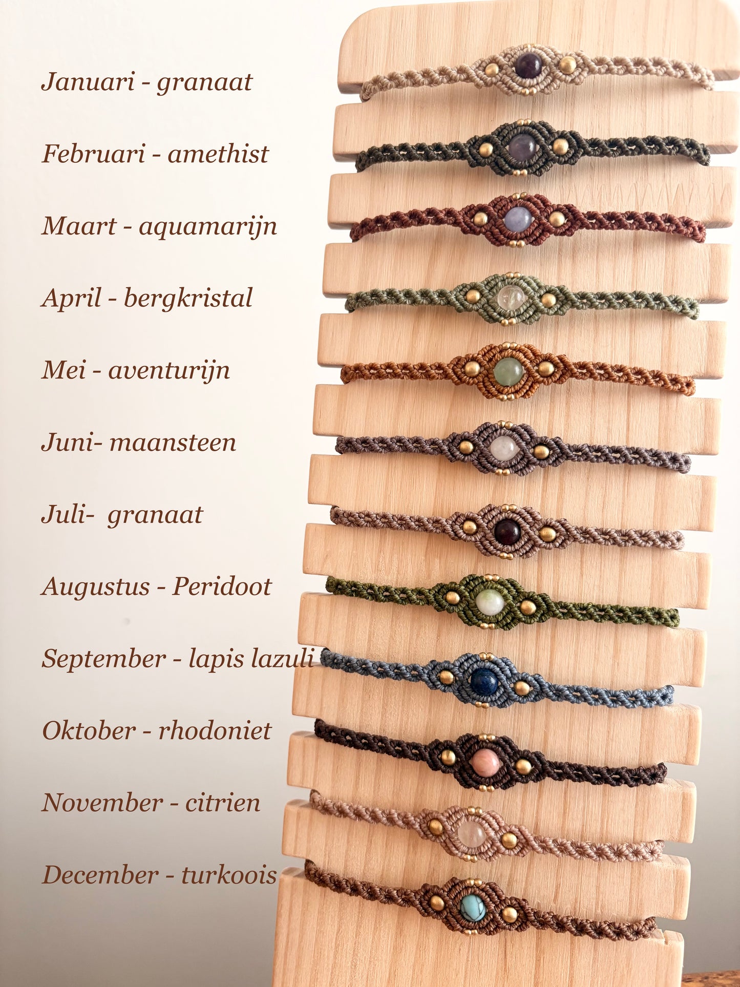 Geboortesteen armband
