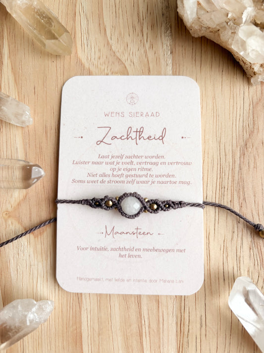 Wens armband Zachtheid Maansteen