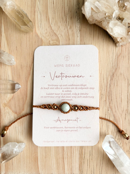 Wens armband Vertrouwen Amazoniet