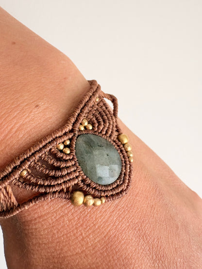 Guardian armband bruin - Labradoriet