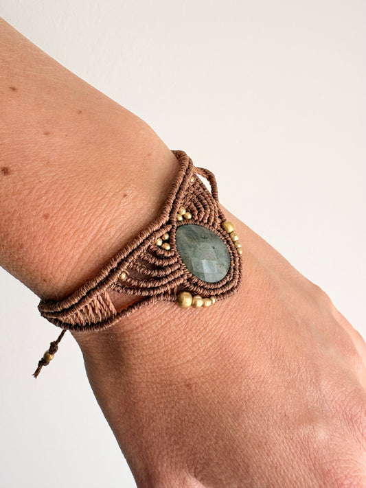 Guardian armband bruin - Labradoriet